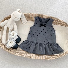 四口甜 嬰幼兒波點背心裙 學院風