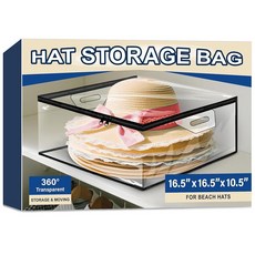 VacPack 투명 모자 보관 가방 손잡이가 달린 카우보이 여성 정리함 천 책 담요 여행용 기숙사 대용량 보관함, VacPack 투명 모자 보관 가방, 손잡이가 달린 카