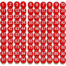 1-50 마그네틱 숫자 건식 지우기 보드용 자석 가정 및 사무실 화이트보드용 둥근 숫자 냉장고 자석(직경 0.8" 검은색), Red, 1-100