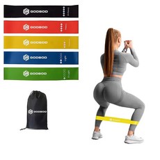 GODBOD 얼티밋 저항 밴드 세트 - 휴대용 가방 포함 5팩 근력 훈련 요가 필라테스 물리 치료 가정 운동을 위한 운동 밴드 - 짧은 루프 밴드, GODBOD 얼티밋 저항 밴드 세트 - 휴대용 가방 포