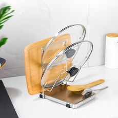 하이롱송 304 스텐 다기능 3in1 냄비뚜껑 거치대 조리도구 받침대 정리대, 1세트, 실버