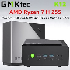 GMKtec 미니 PC K12 AMD Ryzen 7 H 255 DDR5 M2 PCIE SSD WIFI6 BT52 225G 랜 윈도우 11 프로 데스크 오피, 03 미국, 01 China Mainland, 01 DDR5 16GB 1TB SSD