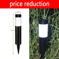 태양열 스테인레스 스틸 3led 실린더 잔디 램프 야외 방수 와이어링 프리 라이트 자동 센서 정원 빌라 그라, 06 262 Black White, 01 Battery not included