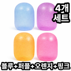 노아루 스트레스볼 말랑이 스퀴시, 1세트, 265g, 4개(블루+퍼플+오렌지+핑크)