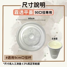 餐飲達人 90口徑 圓孔霧透平蓋 可插吸管 杯蓋 50入, 1個, 【90口徑 圓孔平蓋】50入/條