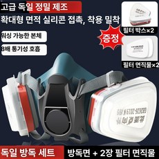 안면 보호마스크 방진 투명 페이스가드 방독면 차단 분진, 독일 정밀 실리콘 마스크, 1개