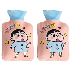 StarR 캐릭터 일러스트 보온 물주머니 핑크 500ml, 2개