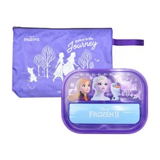 LILFANT 冰雪奇緣2 兒童餐具組, 1個, 五格不銹鋼餐盤+收納袋 紫色, 紫色