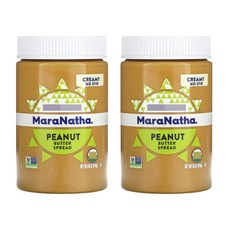 마라나타 피넛 땅콩 버터 잼 스프레드 크리미 454g x2통 글루텐프리, 2개