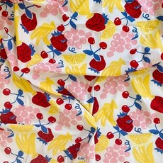 CRT 064 탐나요 면60수 후르츠 패턴 순면 원단 코튼 패브릭 대폭 무늬 천, 1개, 크림