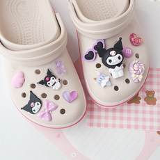 귀여운 캐릭터 핑크 하늘 보라 신발 꾸미기 파츠 세트