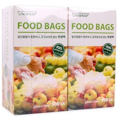 유니랩 위생백 500매 x 2개/25cmX35cm/냉장냉동, 1개, 중간(M), 1개