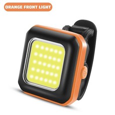 서쪽 자전거 전면 LED 높은 사이클링 라이트 가시성 하이킹 미등 충전식 프론트 조명 미니 250MAH 포크 후면, Orange x White