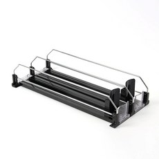 냉장고 맥주 음료수 정리 트레이 자동 정렬 캔 디스펜서 거치대 2열 검정