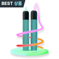 JJUBI LED 줄넘기 야광 오로라 어린이 유아 성인 (건전지 4개증정), 오로라그린, 1개