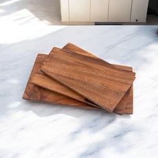 아카시아 미니 도마 우드 플레이트 원목 캠핑 접시, 1개