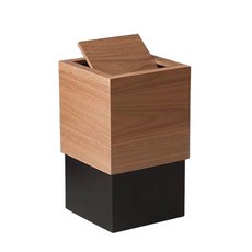 원목 휴지통 인테리어 쓰레기통 호텔 나무 우드 북유럽 뚜껑, 라이트우드(회전뚜껑)