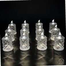 J스토어 LED 크리스탈 촛불 12P 전자양초 LED촛불 LED전자초, 상세페이지참조