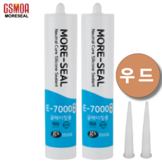 지엠코리아 E-7000 일반용 우드색 실리콘 실란트 270ml 노즐포함, 2개