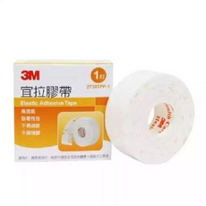 3M 宜拉膠帶 透氣舒適 低過敏材質, 1個, 1吋(2.5x500公分)x1捲 白色