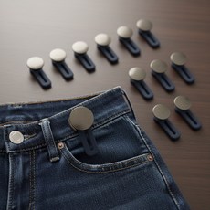 가고 바지 단추 허리 조절 연장 T단추, 블랙, 1개