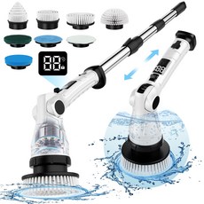 바미펀 무선 욕실 청소기 멀티 전동 청소솔 화장실 8in1세트, 혼합색상