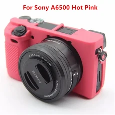 소프트 실리콘 갑옷 카메라 바디 케이스 소니 알파 A7II A7R2 A6000 ZV-E10 고무 커버 스킨, 08 A6500 Hot Pink