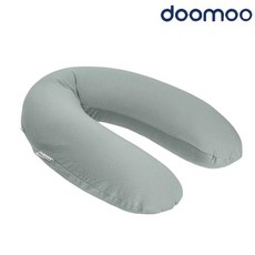 Baby City doomoo 有機棉舒眠月亮枕/有機棉哺乳枕，親膚透氣，多功能哺乳枕，可拆洗枕套, 有機棉舒眠月亮枕-莫蘭迪綠