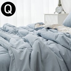 구니스토어 차렵이불 퀸 블루 패드스프레드 침구류 이불보