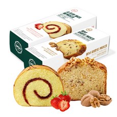 [신세계푸드]밀크앤허니 베이커리1+1 카스테라/롤케익/파운드 등, 1.17kg, 1세트, 상세설명 참조, 소프트제리롤+월넛파운드
