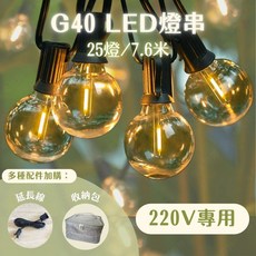 【燭光燈飾】G40燈串 USB燈串 戶外露營燈串 LED聖誕裝飾燈串 防水燈串, 1個, G40 LED黑線【220V專用】, Black