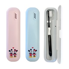 디즈니 캐릭터 휴대용 무선 UV-C 칫솔 살균기, 미키미니-핑크
