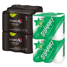 블루존 탄산음료 190ml 2종 세트 (펩시 제로 190ml 6개 + 칠성 사이다 190ml 6개), 1세트