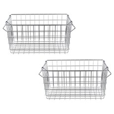 플라라 스텐 와이어 바스켓, 실버, 2개