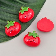 비즈톡 [DC-3-13]데코파츠 키캡파츠 음식파츠 윙크토마토부착형 17x16mm