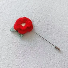 Wool Flower Applique Pin for DIY Clothes Hat Shoes Crafts Sewing Supplies Patches Headwear Hair Clip, 10 15