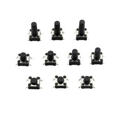 200Pcs 6x6mm 마이크로 택트 스위치 4 핀 SMD 푸시 버튼 664.3/5/6/7/8/9/10/11/12/13mm 터치 촉각 PCB 순