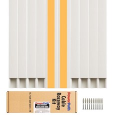 PowerPath 케이블 관리 키트 | TV 히더 벽 총 길이 398.8cm(158인치) 대형 코드 커버 홈 오피스 필수품 장착 TV 오피스용 페인트 가능한 시스템 31568