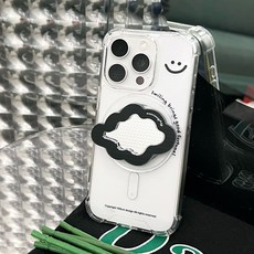 168cm 초강력자력 맥세이프 투명 범퍼 폰케이스 스마일 표정