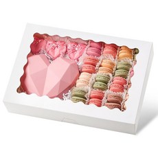 오크모이 20팩 베이커리 박스 창문이 있는 덮인 쿠키 초콜릿으로 12X8X2 딸기 5인치, 14 x 10 x 2.5 Inch