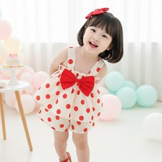 몽실이 리본 도트 나시상하복 여름 여아 외출복