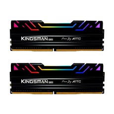AITC 艾格 KINGSMAN RGB 電競 DDR4 32GB(16Gx2) 3600MHz 雙通道桌上型電腦記憶體, 黑色+黑色