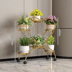 철예 화분 선반 마샤 란티 하트 꽃꽂이 실내 식물 꽃꽂이r240517-2, 하트 모양의 6 플레이트/골드/74cm/풀리