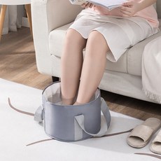 발 피로회복 힐링 휴대용 접이식 족욕바스켓 (소), 그레이, 1개