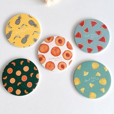 럭키세븐 티코스터 규조토 패브릭 코스터 컵받침 논슬립, 2개, 레몬