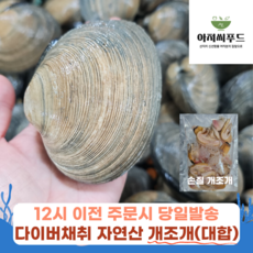 거제 다이버 자연산 활 개조개 대합 손질 조개탕 구이용 산지직송, 3개, 소(14미이상) 1kg
