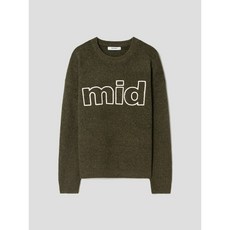 브랜드정품 에잇세컨즈 8SECONDS 체인스티치 레터링 니트 풀오버 카키 260501