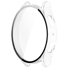 PC 鋼化玻璃一體錶殼 適用於 三星 Galaxy Watch 6 40mm, 透明白, 1個