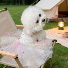 i豆寵物 貓咪狗狗衣服 蝴蝶結蓬蓬網紗裙背心式馬甲 寵物服飾, CW4【甜心幻彩】萌寶裙,XL, 1個