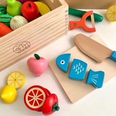 anne dorf 實木磁鐵蔬果切切樂玩具組 16入